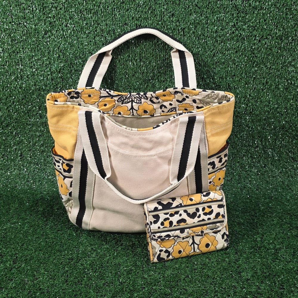 Vera Bradley Colorblock Tote and Trifold Wallet in Go Wild Print